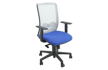 Sedia direzionale Idra Nathan Unisit con schienale in rete bianco e braccioli 1D inclusi