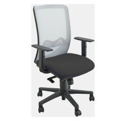 Sedia direzionale Idra Nathan Unisit con schienale in rete bianco e braccioli 1D inclusi