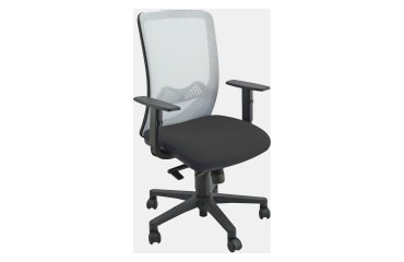 Sedia direzionale Idra Nathan Unisit con schienale in rete bianco e braccioli 1D inclusi