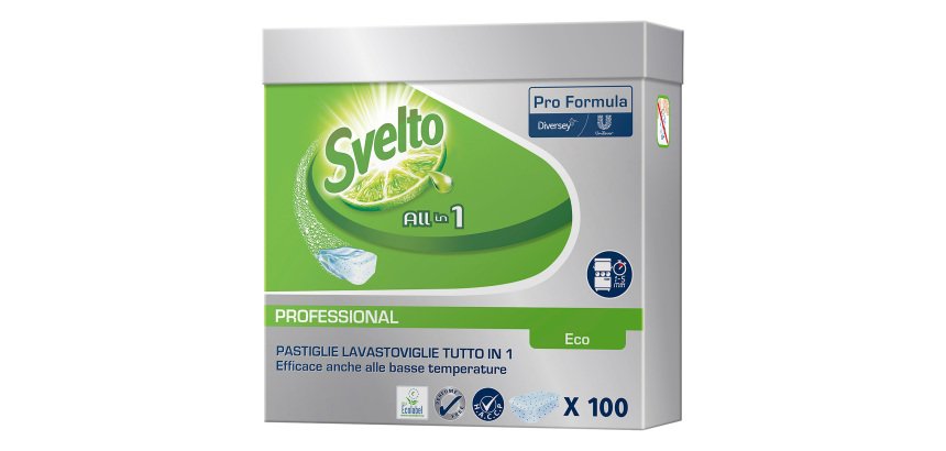 Detergente per lavastoviglie Svelto Tutto in 1 Eco 100 unità