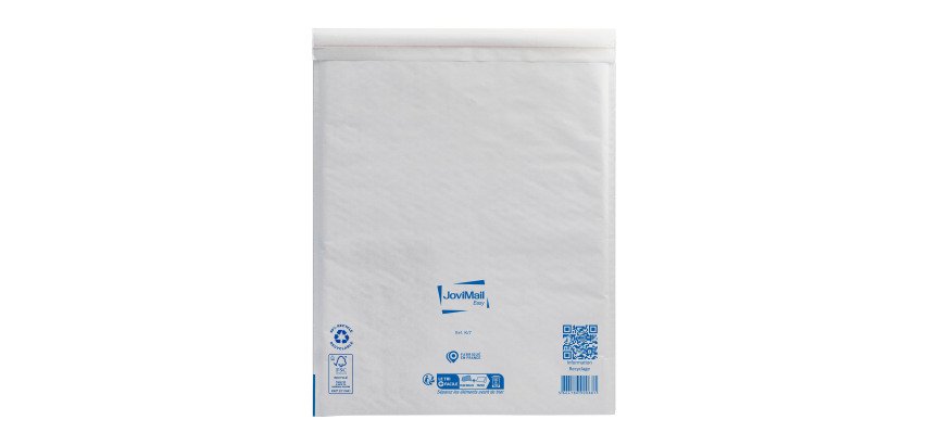 Pochette à bulles d'air kraft blanc 350 x 470 mm 80 g - Carton de 50