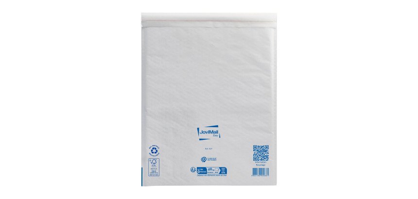 Pochette à bulles d'air kraft blanc 350 x 470 mm 80 g - Carton de 50