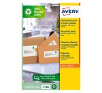 Etiqueta de dirección láser reciclada 99,1 x 38,1 mm Avery LR 7163-100 blanca - Caja de 1400