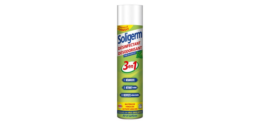 Désodorisant désinfectant Soligerm menthe - Aérosol 750 ml