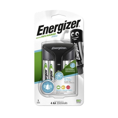 Cargador de pilas universal Energizer Pro + 4 pilas LR03 y 4 LR06 incluidas