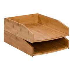 Lot de 2 corbeilles à courrier Cep Silva Bambou