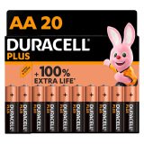 Duracell Plus - Pack of 20 Alkaline AA/LR06 Batteries - 1.5 V