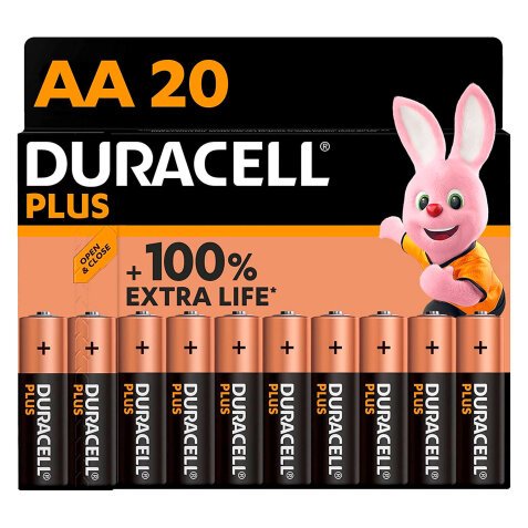 Pack 15 piles LR6 Duracell Plus AA + 5 OFFERTES