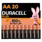 Duracell Plus - Pack mit 20 Alkaline-Batterien AA/LR06 - 1,5 V