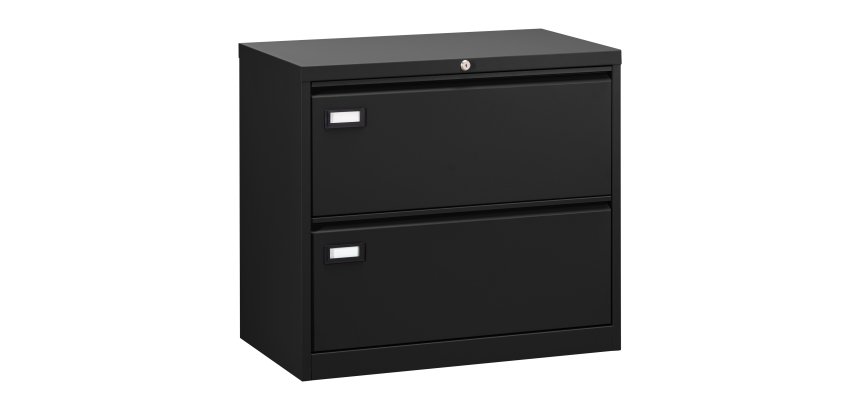 Metal credenza with 2 drawers for hanging files