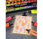 Surligneurs Stabilo Boss Original Arty couleurs chaudes - Etui de 5