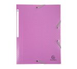 Chemise à élastique 3 rabats plastique Forever Young Exacompta 24 x 32 cm - Dos 3 cm couleurs assorties