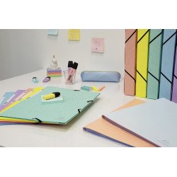Chemise à élastique 3 rabats carton Exacompta Aquarel  24 x 32 dos 3 cm couleurs assorties