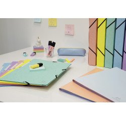 Chemise à élastique 3 rabats carton Exacompta Aquarel  24 x 32 dos 3 cm couleurs assorties