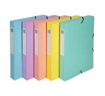 Chemise box Exacompta Aquarel  en carte lustrée - Dos 4 cm couleurs assorties