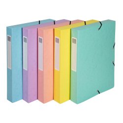Boîte de classement Aquarel Exacompta en carte lustrée - Dos 4 cm couleurs assorties