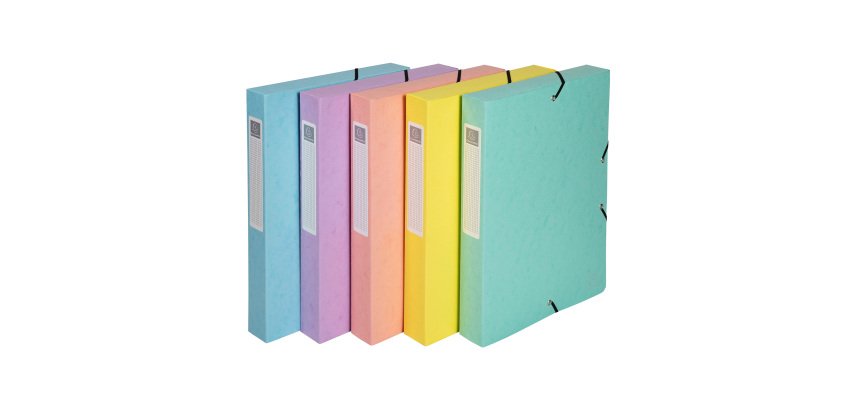 Boîte de classement Aquarel Exacompta en carte lustrée - Dos 4 cm couleurs assorties