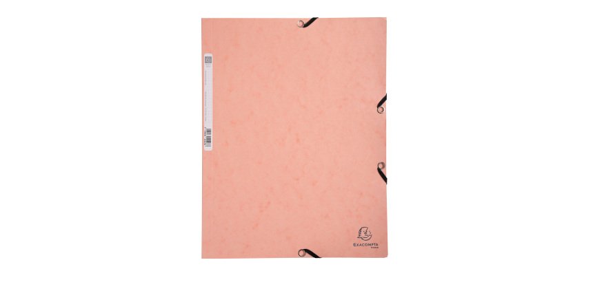 Carpeta con gomas y 3 solapas cartón Exacompta Aquarel 24 x 32 coral pastel