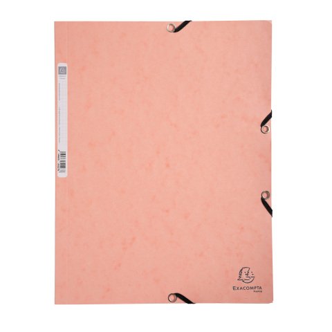 Carpeta con gomas y 3 solapas cartón Exacompta Aquarel 24 x 32 coral pastel
