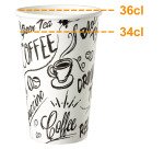 Vasos "Grafiti" desechable de cartón 35 cl - paquete de 80