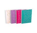Cahier spirale Oxford Flowers - A5 14,8 x 21 cm - petits carreaux - 120 pages