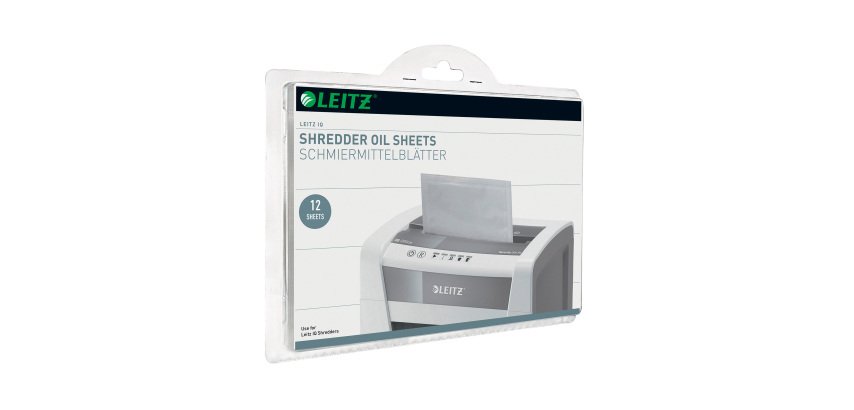 Feuilles pré-lubrifiées Leitz pour destructeurs - Paquet de 12