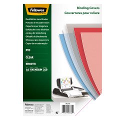 Couverture de reliure plastique 24/100 transparente incolore - Paquet de 100