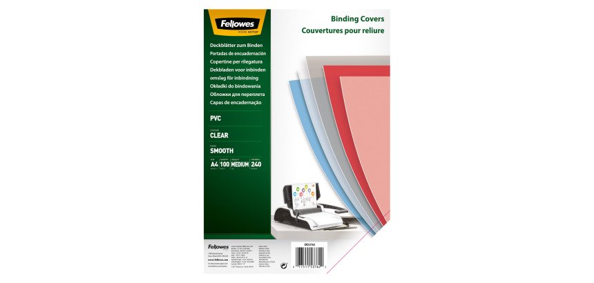 Couverture de reliure plastique 24/100 transparente incolore - Paquet de 100