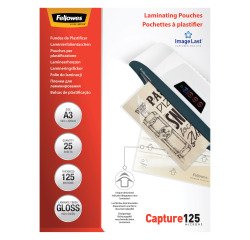 Paquete de 25 fundas de plastificación térmica Fellowes A3 de 125 µ con acabado brillante