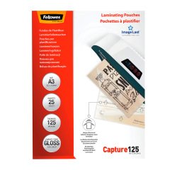 Paquete de 25 fundas de plastificación térmica Fellowes A3 de 125 µ con acabado brillante