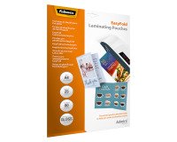 Pochettes de plastification pré pliées Fellowes A4 80 µ brillantes - Boite de 25