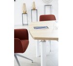 Modular meeting table with metal base Belem