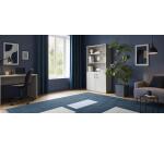 Bibliothèque bois avec portes basses Ecla H 182 x L 100 x P 46 cm