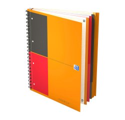 Cahier spirale Filingbook Oxford International A+ 23,3 x 29,8 cm - perforé 4 trous - blanc ligné - 200 pages