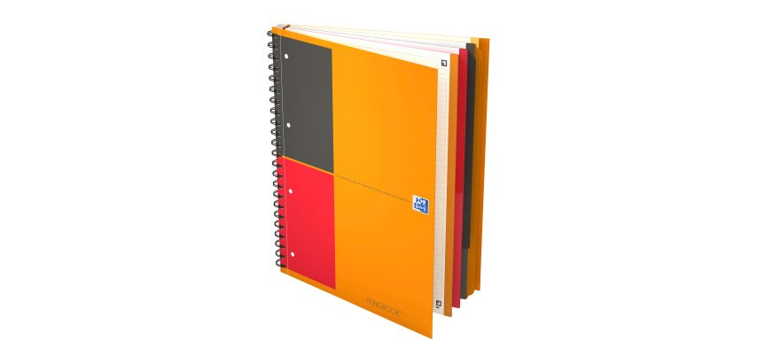 Cahier spirale Filingbook Oxford International A+ 23,3 x 29,8 cm - perforé 4 trous - blanc ligné - 200 pages