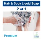 Recharge savon liquide Tork corps et cheveux - Cartouche 1 litre