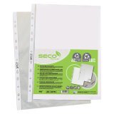 Perforated sleeves Seco A4 grained polypropylene 5/100e - bag of 100