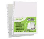 Pochettes perforées Seco A4 polypropylène grainée 5/100e - Sachet de 100