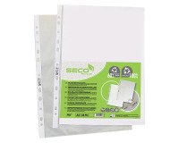 Pochettes perforées Seco A4 polypropylène grainée 5/100e - Sachet de 100