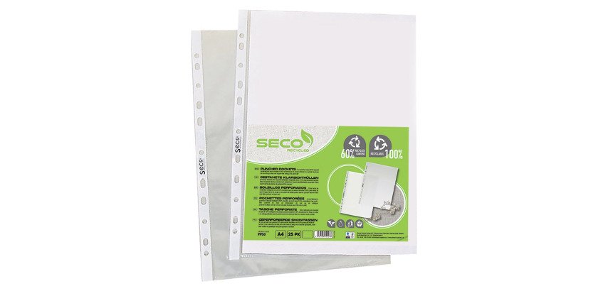 Perforierte Hüllen Seco A4 granuliertes Polypropylen 5/100e - Beutel von 100