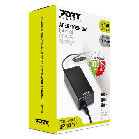 Cargador adaptador Alimentación de red de 65W para portátil Acer/Toshiba hasta 17''