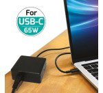 Cargador adaptador Alimentación 65 W tipo C para ordenador portátil PORT