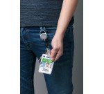 Porte-badge rigide permanent Durable sans attache pour 1 carte - Boîte de 10