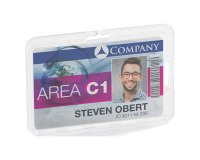 Hard Permanent Durable Badge Without Attachment for 1 Card - Box of 10