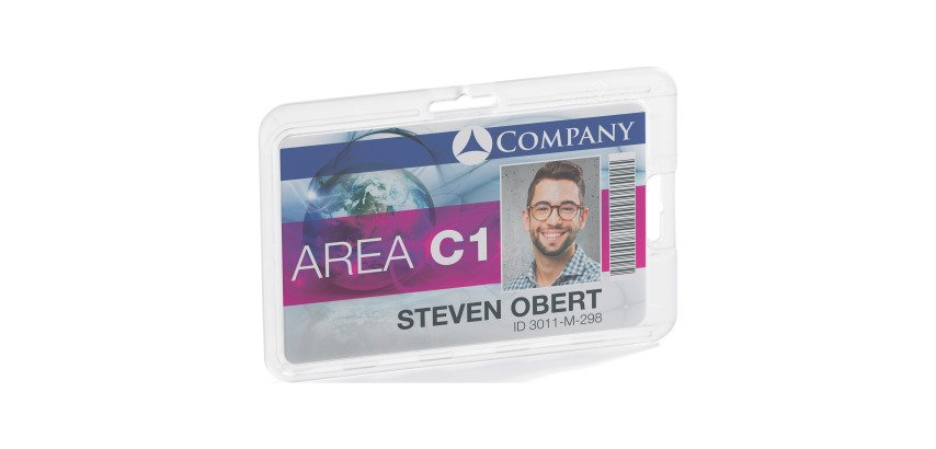 Badge rigide permanent Durable sans attache pour 1 carte - Boîte de 10