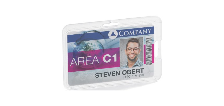 Porte-badge rigide permanent Durable sans attache pour 1 carte - Boîte de 10