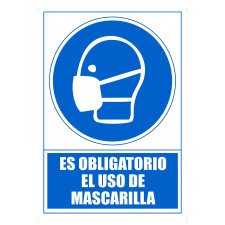 Señal de obligación "Obligatorio uso de mascarilla" 21 x 29,7 cm