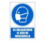 Señal de obligación "Obligatorio uso de mascarilla" 21 x 29,7 cm