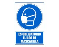 Señal de obligación "Obligatorio uso de mascarilla" 21 x 29,7 cm