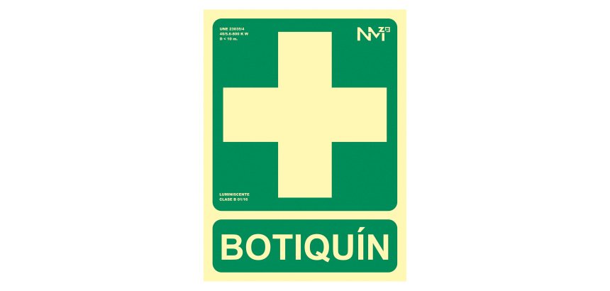 Señal de salvamento "Botiquín" 22,4 x 30 cm